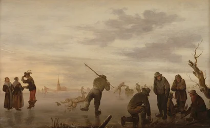 Vinterlandskab med skatere